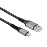 mooov 732112 Lightning-kabel, USB-A, 1 m, versterkt, nylon, aramidevezel, lading, 2,4 A, overdracht 480 Mbit/s, MFI-gecertificeerd, omkeerbare stekker, 10 jaar garantie