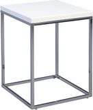 HomeTrends4You Roxy Tavolino Basso, verchroomd metaal wit mat, 40 x 40 x 52 cm
