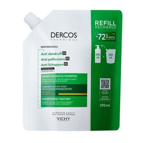 Vichy Dercos Technique Anti-Dandruff Refill Shampoo Dry 390 ml