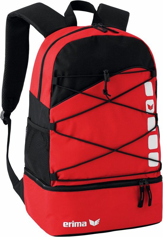 Erima Rugzak Club 5 Line Multifunctioneel Zwart/Rood Polyester
