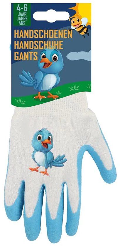 Talen Tools Kinderwerkhandschoenen Vogel Blauw