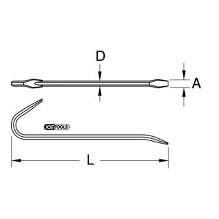 KS Tools RVS spijkertrekker - 1000 mm - 1 stuk