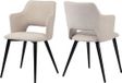 MEUBLE COSY Meubles Cosy Set van 2 eetkamerstoelen - met armleuningen – Beige – Stoffen zitting – Metalen poten