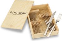 Echtwerk Steakbestek SARRE 12-delig RVS 18/10 Gepolijst incl. Houten Cassette