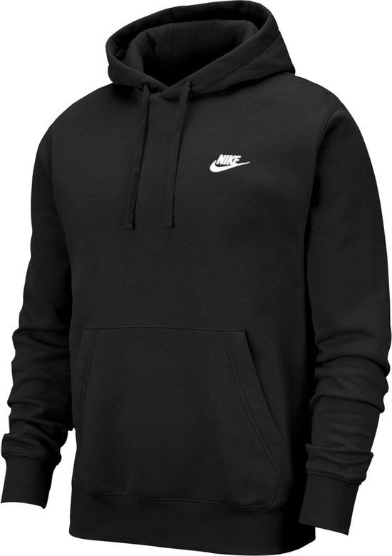 Nike Sportswear Club Hoodie Po Bb Heren Trui - Black/Black/(White) - Maat XL