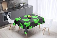 Bonamaison Tafelkleed, Anti-Mold, Sneldrogend, Waterdicht, 100% Polyester Tafellaken, Neon groene rook, 140 x 140 Cm