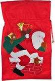 SANDY Luxe Kerst cadeauzak vilt 68 x 43 cm - Kerst cadeautjes opbergzak - Rood