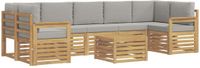 vidaXL - Bank loungeset - Polyester - Wit en lichtgrijs - 7 zitplekken