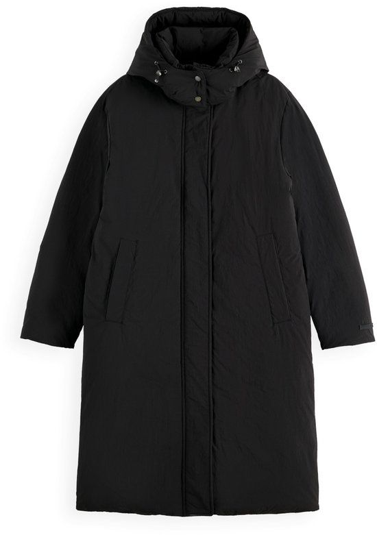 Scotch & Soda Women's Black Clean Longline Puffer Vest - Size L