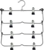 Zeller Kledinghanger - zilver - meervoudig - broekhanger - 36 cm