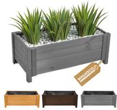 BOGATECO plantenbak van hout | Bloempot Perfect voor tuin | Waterdicht | Met Agro-Textiel | 80x38x30cm | antraciet
