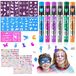 Stylo de tatouage - Glitter - 6 couleurs - Avec 9 pochoirs