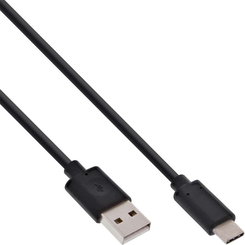 Inline USB C/USB A Kabel - 2 m - Zwart