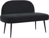vidaXL - Gevuld - bankje - met - rugleuning - Zwart - 110 - x - 60 - x - 76 - cm - Fluweel