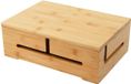 Relaxdays Kabelbox stekkerdoos - 11 x 32 x 22 cm - Bamboe - Lichtbruin