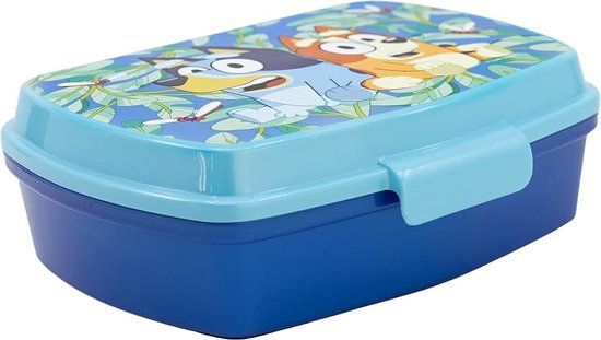 Bluey Broodtrommel Blauw Kunststof BPA-vrij Rechthoekig Klikdeksel