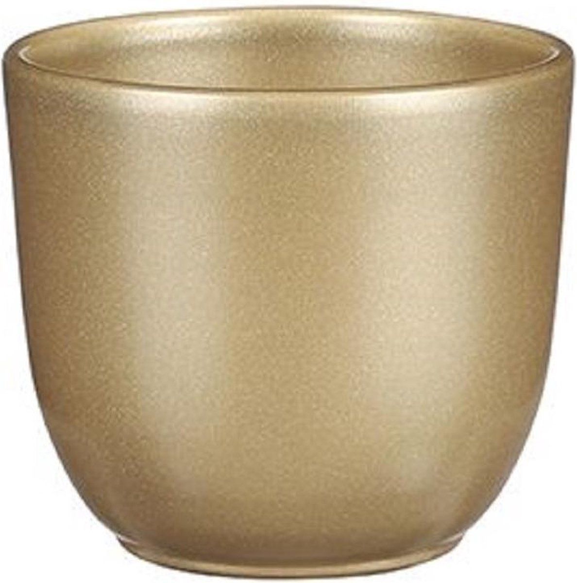 Mica Decorations Bloempot - Goud - Keramiek - 9x10 cm - 2 Stuks