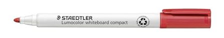 STAEDTLER 341-2 Lumoclor Whiteboardmarker compact ronde punt, ongeveer 1-2 mm, 10 stuks in kartonnen etui, rood