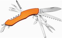 Bellatio Design Multifunctioneel zakmes - Oranje - 11 Functies - 10 cm