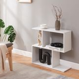 en.casa Bijzettafel Koxjö staand rek 57x60x20 cm wit