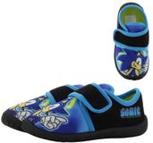 Leomil Sonic - Pantoffels kinderen voor jongens - Sloffen kind met klittenbandsluiting - Schoenen van 2 tot 8 jaar - Maat 26 - Zwart