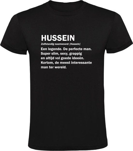 Sol's Hussein Grappig Heren T-shirt Zwart - Maat M