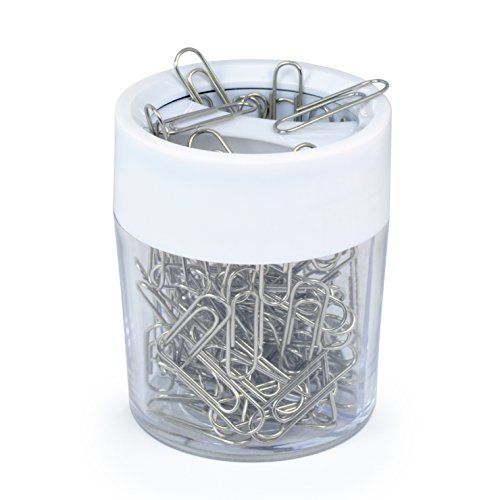 Rapesco PCH000A1 Paperclip Dispenser met Paperclips, Wit