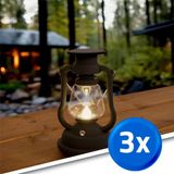 RexTech Solar Tafellamp 'OiL' - Set van 3 - Zwart - Warm Wit Licht - Zonne-energie