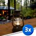 RexTech Solar Tafellamp 'OiL' - Set van 3 - Zwart - Warm Wit Licht - Zonne-energie