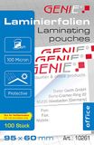 Genie 10261 lamineerfolie, 100 micron, visitekaartformaat 95 x 60 mm