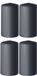 Enlightening Candles Bougie cylindrique/bougie pilier - 4x - anthracite - D6 x H8 cm - 27 heures de combustion