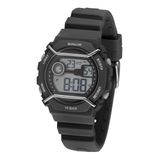 Sinar Horloge - Digitaal - Kind / Jeugd - Zwart - Details in Grijs - 10 Bar Waterdicht - Ø 40 mm - Verstelbaar Bandje (14-19,5 cm) - Alarm - Stopwatch - Timer - Quartz - XE69-1