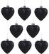 Christmas Concepts® Pakket van 8-60mm (2.4") Hartvormige Kerstboomballen - Glitter Versierde Kerstballen (Zwart)