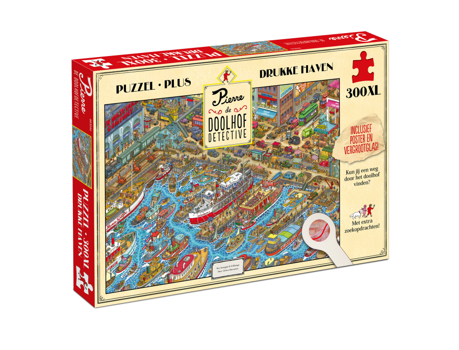 Tucker's Fun Factory Pierre de Doolhofdetective - Drukke Haven Puzzel (300 XL stukjes)