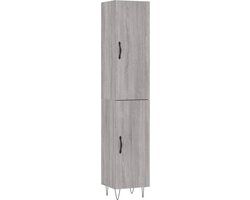 VidaXL Hoge kast 34,5x34x180 cm bewerkt hout grijs sonoma eikenkleurig