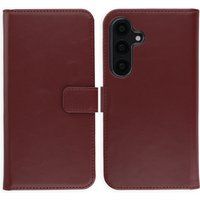Selencia Echt Leren Bookcase voor de Samsung Galaxy S25 - Burgundy