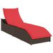 vidaXL Fauteuil pliant avec coussin et espace de rangement, marron, en polyrotin