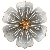 Metalen bloem muurkunst decor, 8,3 inch rustiek modern bloemensculptuur, noodlijdende ijzeren muur opknoping woondecoratie accent kunstwerken voor binnen keuken slaapkamer woonkamer kantoor buiten