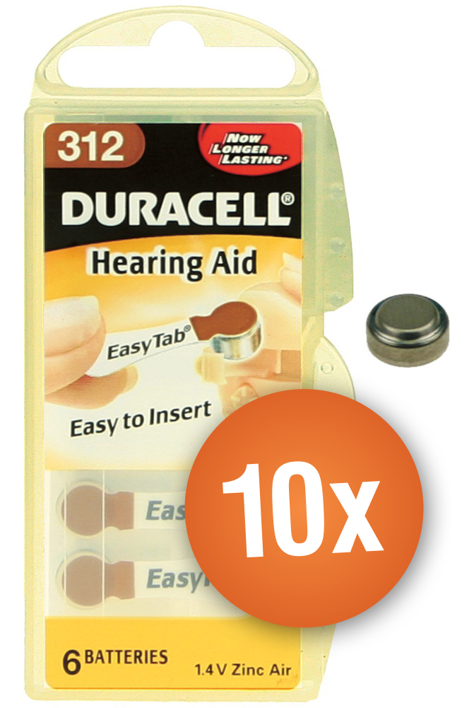 Duracell gehoorapparaat batterijen - Type 312 - 10 x 6 stuks gehoorapparaat batterijen - Type 312 - 10 x 6 stuks