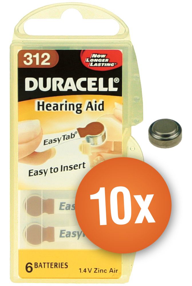 Duracell gehoorapparaat batterijen - Type 312 - 10 x 6 stuks