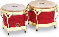 LP Latin Percussion M201-RW Matador Wood Bongos (Red/Gold)