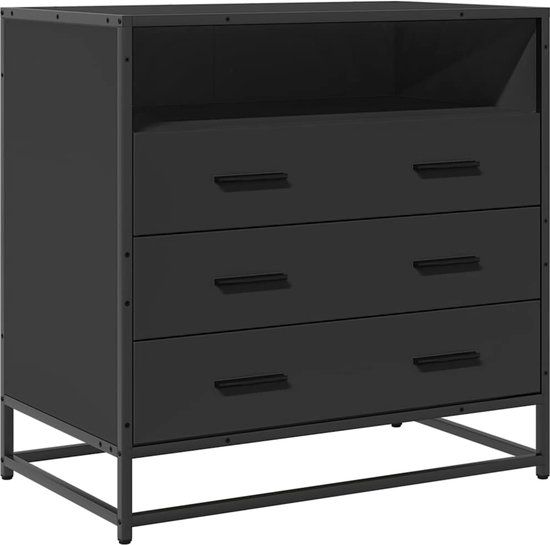vidaXL Ladekast - 70x41x70 cm - Bewerkt Hout - Zwart