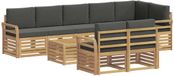 vidaXL - Extérieur - canapé - set - 9 - pièces - Blanc - et - anthracite - Polyester