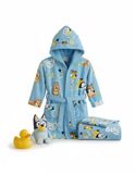 Aymax Bluey & Bingo kinderbadjas, handdoek en handschoen, hemelsblauw, officiële licentie