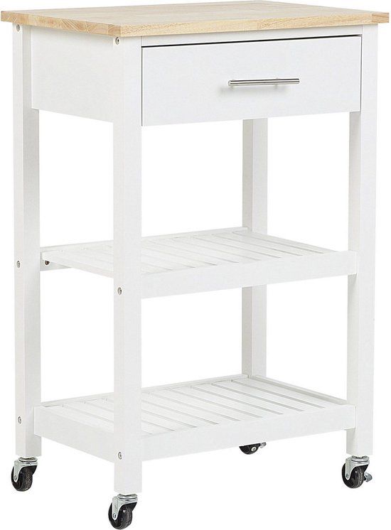 Beliani HIUMA Keukentrolley - Wit - MDF