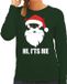 Bellatio Decorations Devil Santa Kerst sweater / kersttrui hi its me groen voor dames - Kerstkleding / Christmas outfit XL