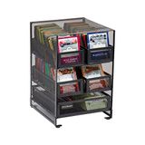 Mind Reader Netwerkcollectie, 5-vaks theeorganizer, 120 theezakjes, aanrecht organizer, metalen gaas, zwart