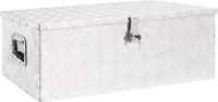 vidaXL Opbergbox 90x47x33,5 cm aluminium zilverkleurig