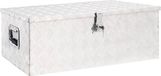 vidaXL Opbergbox 90x47x33,5 cm aluminium zilverkleurig
