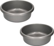 Merkloos Afwasteil - 2x stuks - kunststof - grijs - 9 liter